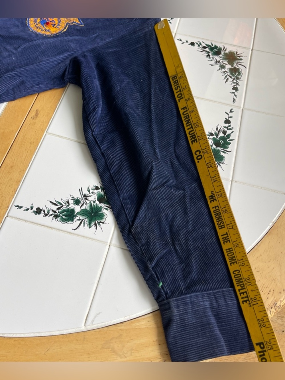 Vintage FFA Blue Corduroy Bomber Jacket 38/M Chainstitch Tennessee Fort Womack - Picture 9 of 15